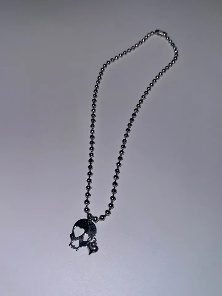 Happy skeleton.02 / 실버 써지컬스틸 키치 펑크 해골 목걸이 상세 이미지 8