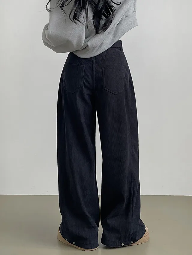 [한파대비/3기장~2XL!] 스냅버튼 융기모 코듀로이 골덴 폴딩 와이드팬츠 4color 상세 이미지 80