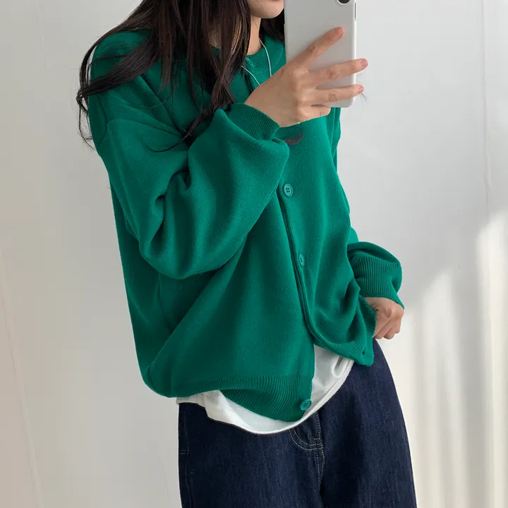 [ 데일리/무려~12컬러 ] 가을 겨울 포포 도톰 라운드 가디건 상세 이미지 66