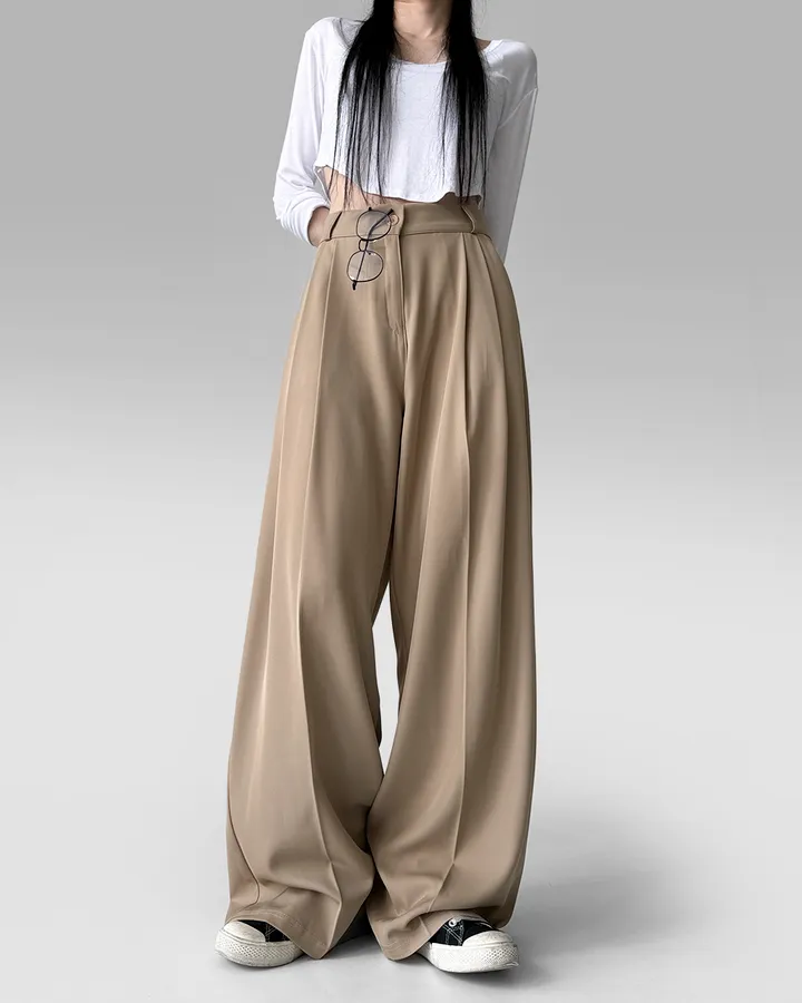 [4계절템/숏,롱/~2XL] 올리브유 메가 통 와이드 더블 핀턱 사계절 슬랙스 상세 이미지 57
