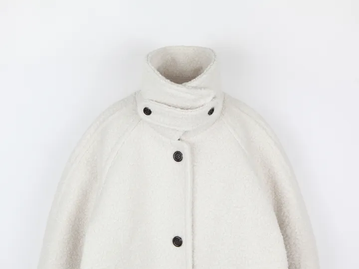 boucle high neck half coat (3color) 상세 이미지 40