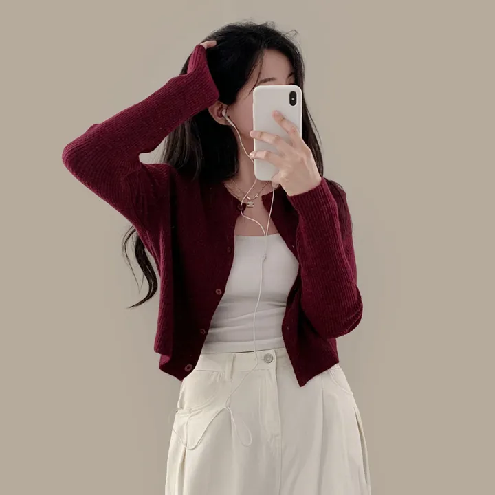 [🍇1만장 돌파!]퍼스널 로즈 캐시울 니트 가디건 - 5color 상세 이미지 9