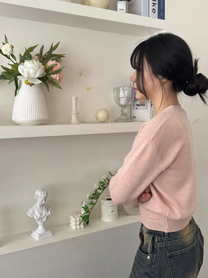 {✩봄 신상 / 넉넉 여리핏✩} 🌸팔뚝살 커버 맛집🌸 파스텔 니트 브이넥 가디건 상세 이미지 17