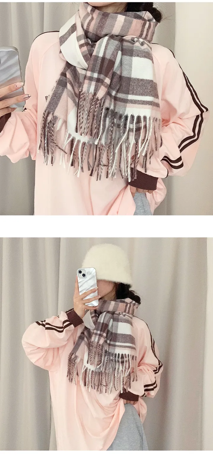 [체크패턴💕] 클래식체크 커플 롱 소프트 파스텔 머플러 목도리 여자목도리 남자목도리 겨울 겨울목도리 체크목도리 상세 이미지 16