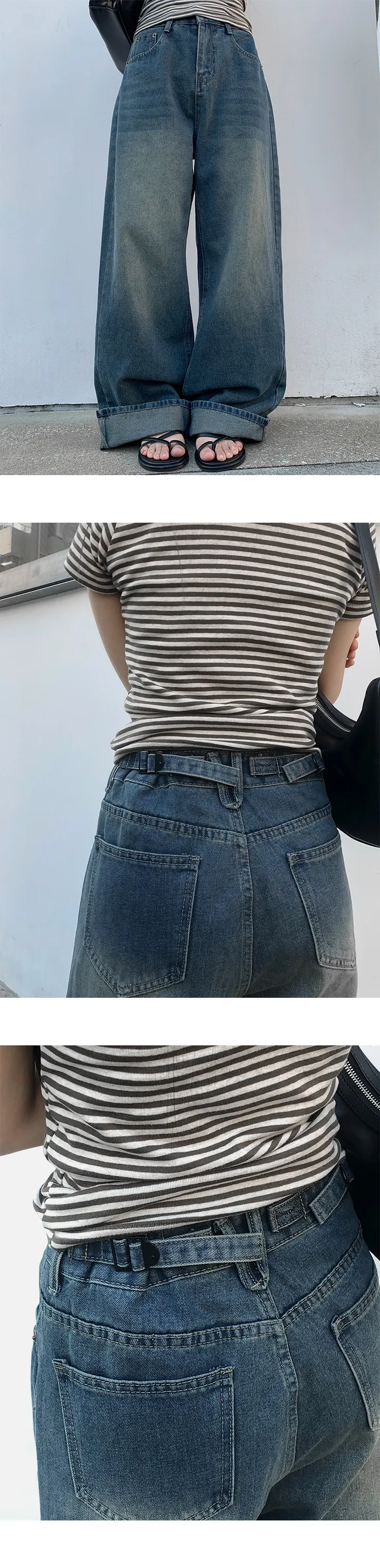 [특가세일🖤][딥워싱디테일]코리 워싱 데님 와이드 팬츠 상세 이미지 8