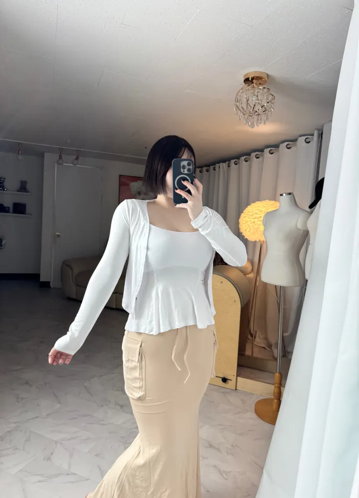 플레어 나시 가디건 투피스 세트 상세 이미지 8