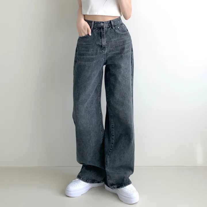 ["인생"데님🖤/기장선택/~XL] 올데이 하이웨스트 캣브러쉬 워싱 데님 와이드 팬츠 바지 키작녀 키큰녀 빅사이즈 청바지 상세 이미지 21