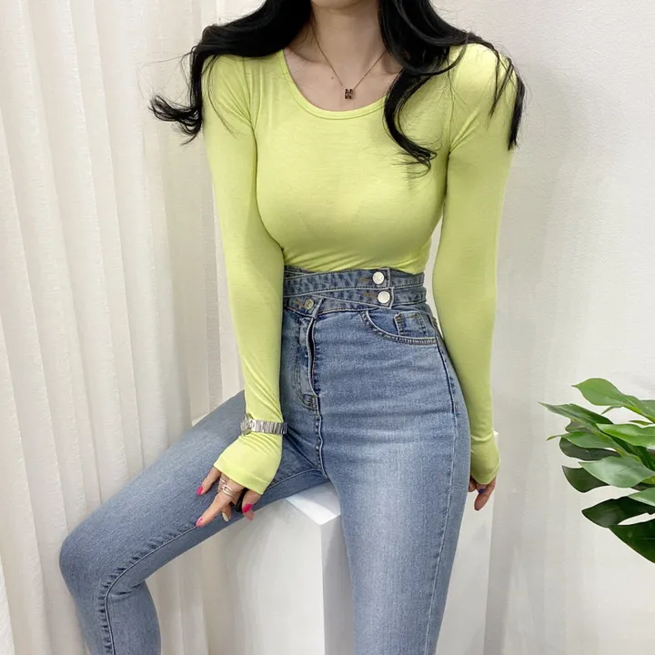 🚀당일발송🚀[묶음할인/10컬러] 봄 가을 말랑 유넥 긴팔 티셔츠 이너티 상세 이미지 18