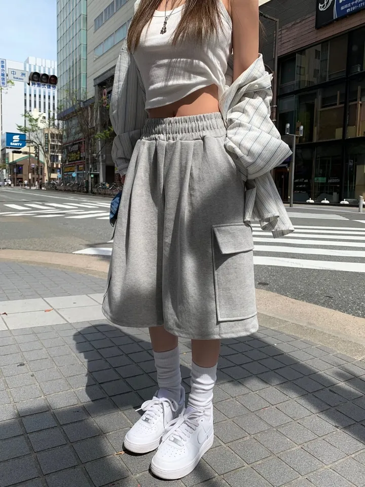 🚀2size/부분당일발송🚀 루어 카고 버뮤다 PT / 코튼 면 밴딩 트레이닝 와이드 버뮤다 팬츠 여름 반바지 바지 버뮤다팬츠 버뮤다바지 5부바지 6부바지 카고반바지 카고버뮤다 상세 이미지 18