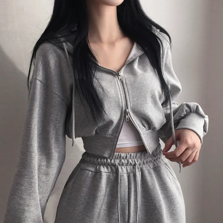 만족도100% 휘뚤마뚤 무지 투웨이 크롭후드집업 4color 상세 이미지 11