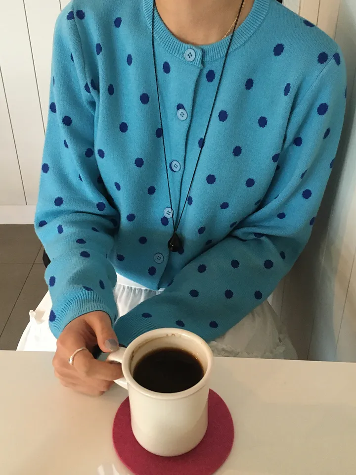 땡땡이 도트 가디건 (2color) 상세 이미지 11
