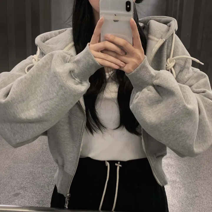 [완전인기✨/백염컬러 당일출고!] 자체제작 크치Made 꿈에 나온 핏, 투웨이 양기모 크롭 후드집업 ver 아우터 자켓 - zipup 상세 이미지 78