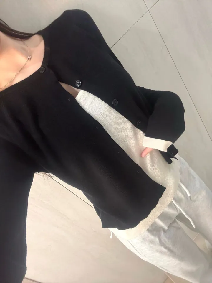 [일체형] 4color 레이어드 니트 가디건 *레이어드 가디건, 골지 가디건, 간절기, 배색가디건 상세 이미지 31