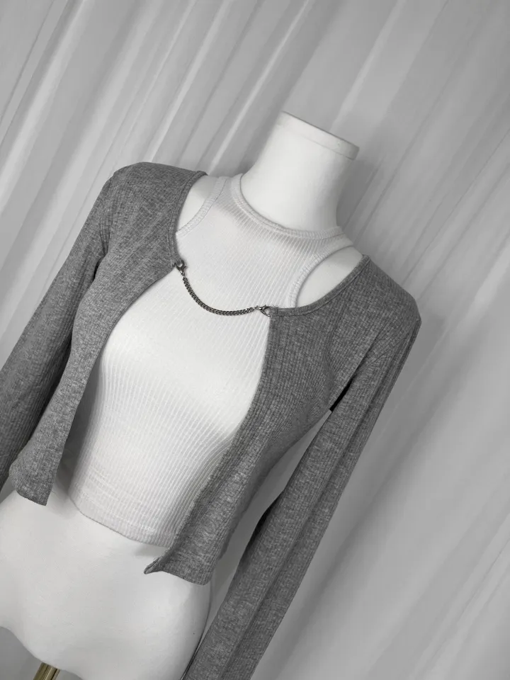 🚀당일발송🚀 chain cardigan / 유니크 체인 크롭 골지 끈 골지 볼레로 가디건 여름볼레로 여름가디건 크롭볼레로 크롭가디건 여름가디건 여름볼레로 상세 이미지 33