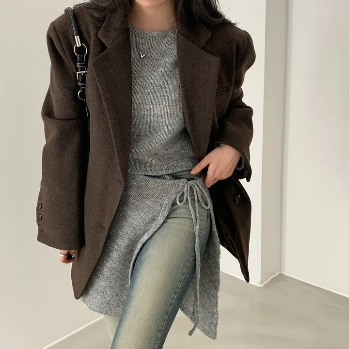 [wool100%/브랜드공정]  윈터 싱글 투버튼 카라 리얼 울 자켓 블레이저 - jk 상세 이미지 70