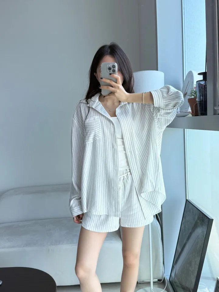스트라이프 린넨셔츠 셋업(당일/단품가능) 상세 이미지 13