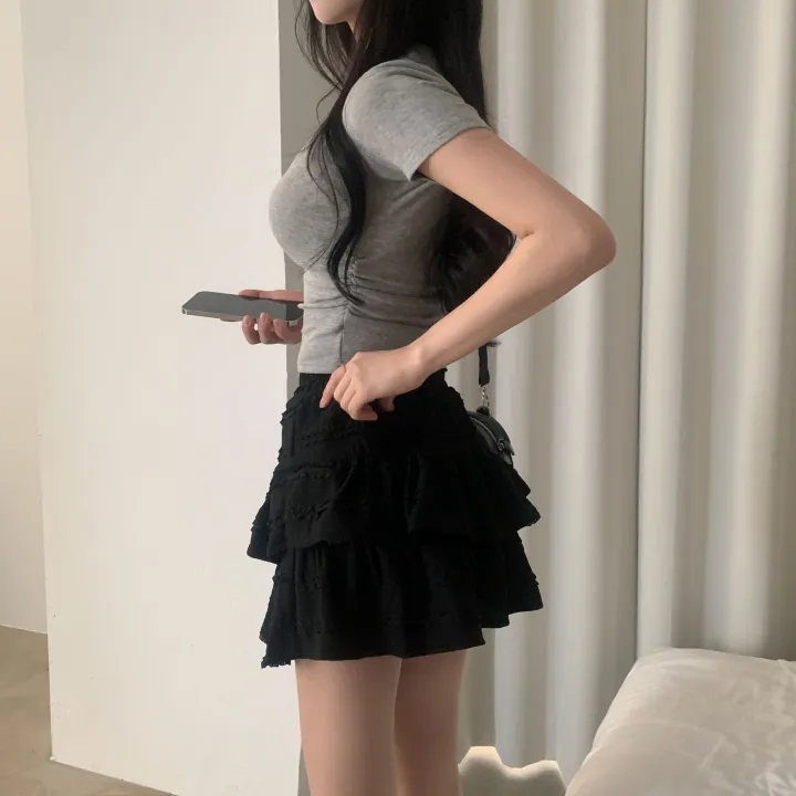 [파스텔🤍/MADE] 보장된핏, 옆셔링 스퀘어넥 반팔 크롭티셔츠 - 8color 상세 이미지 43