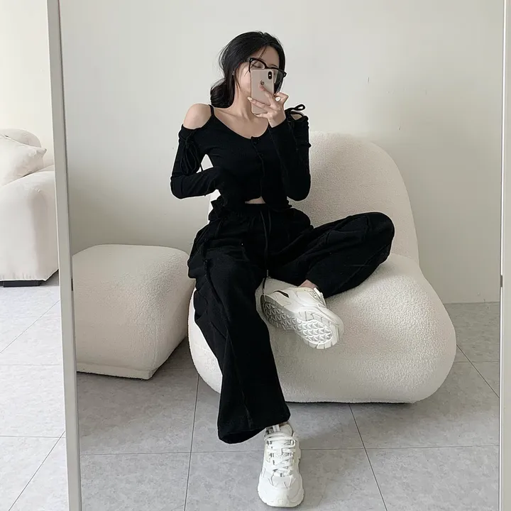 [꾸안꾸필수/넉넉핏] 타르트 데끼 두줄 통 와이드 팬츠 상세 이미지 33