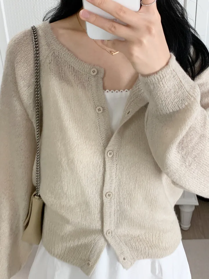 [보송/여리핏☁️] 바스 모헤어 가디건 (5color) 봄가디건/여름옷/데일리룩/데이트룩/벚꽃/나들이룩/핑크/니트/피크닉룩 상세 이미지 30
