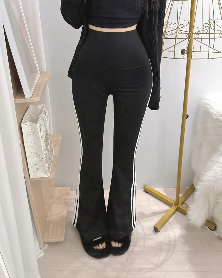 *빠른출고 *동일상품최저가 [개말라핏/핏지림🥵] 리프팅핏, 삼선 레깅스 스판 밴딩 부츠컷 트레이닝 팬츠 -2color 상세 이미지 19