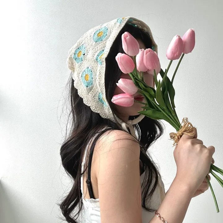[묶음할인✨2개:8800원/키치💖] 러블리 헤어 두건 반다나 -8color 봄 여름 체육대회 운동회 휴양지 여행 플라워 딸기 시스루 체리 학생 데일리 데이트 캐주얼 유니크 힙 상세 이미지 16