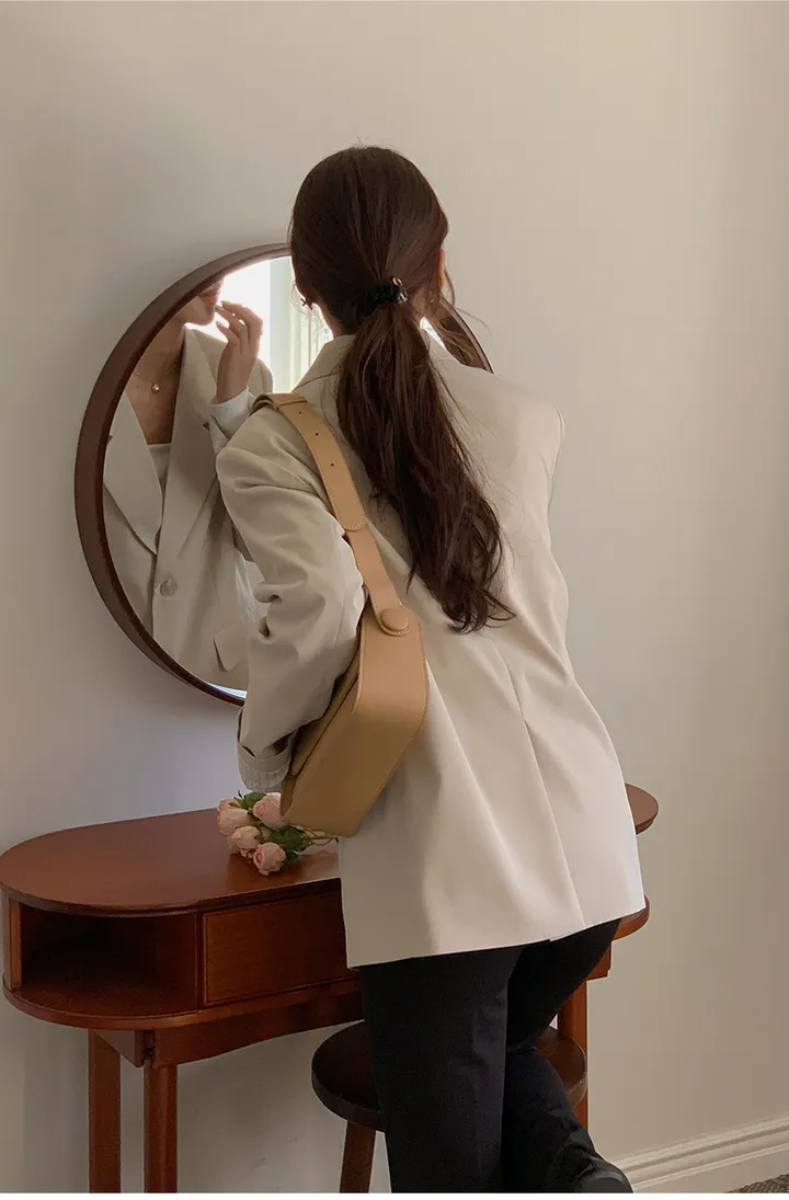 [44-120] 클라시즈 테일러드 카라 오버핏 자켓( 봄/가을/꽃놀이룩/데일리룩/데이트룩/공항룩/포인트룩/캐주얼룩/하객룩/격식룩/오피스룩/출근룩/빅사이즈/120사이즈/자체제작/페미닌/베이직/단정한/오버핏 ) 상세 이미지 16