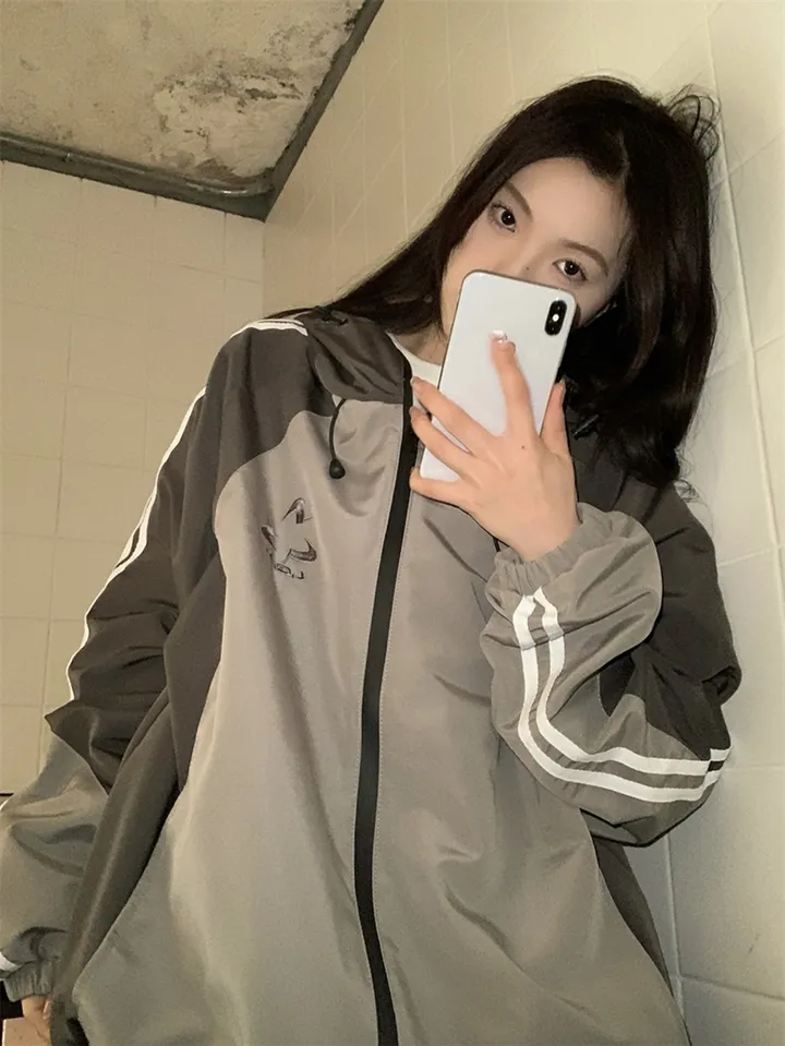 [봄신상💗/고프코어]햄프턴 배색 트랙라인 바스락 후드 윈드브레이커 바람막이 집업 상세 이미지 15