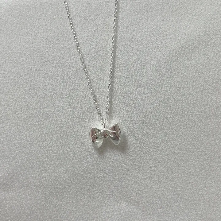 [925silver] 심플 리본 목걸이 상세 이미지 5