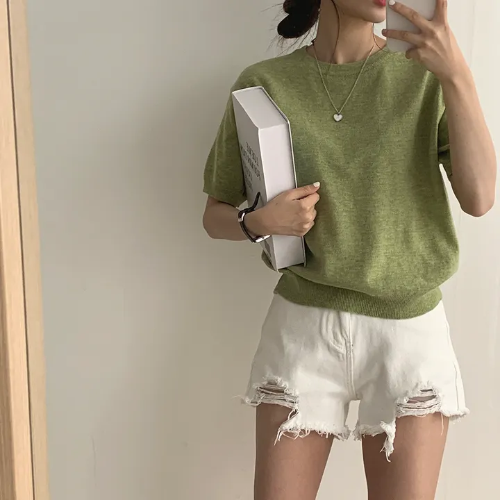 [ 샥출발*.* 데일리/9colors] 프루츠 라운드 반팔 니트 상세 이미지 39