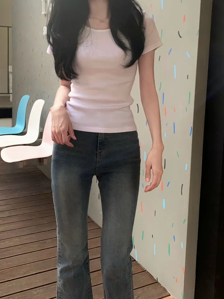 [사이즈선택❤️‍🔥/누적3만장돌파] 슬림핏 크림 반팔 티셔츠 (4 color, 2 size) 상세 이미지 11