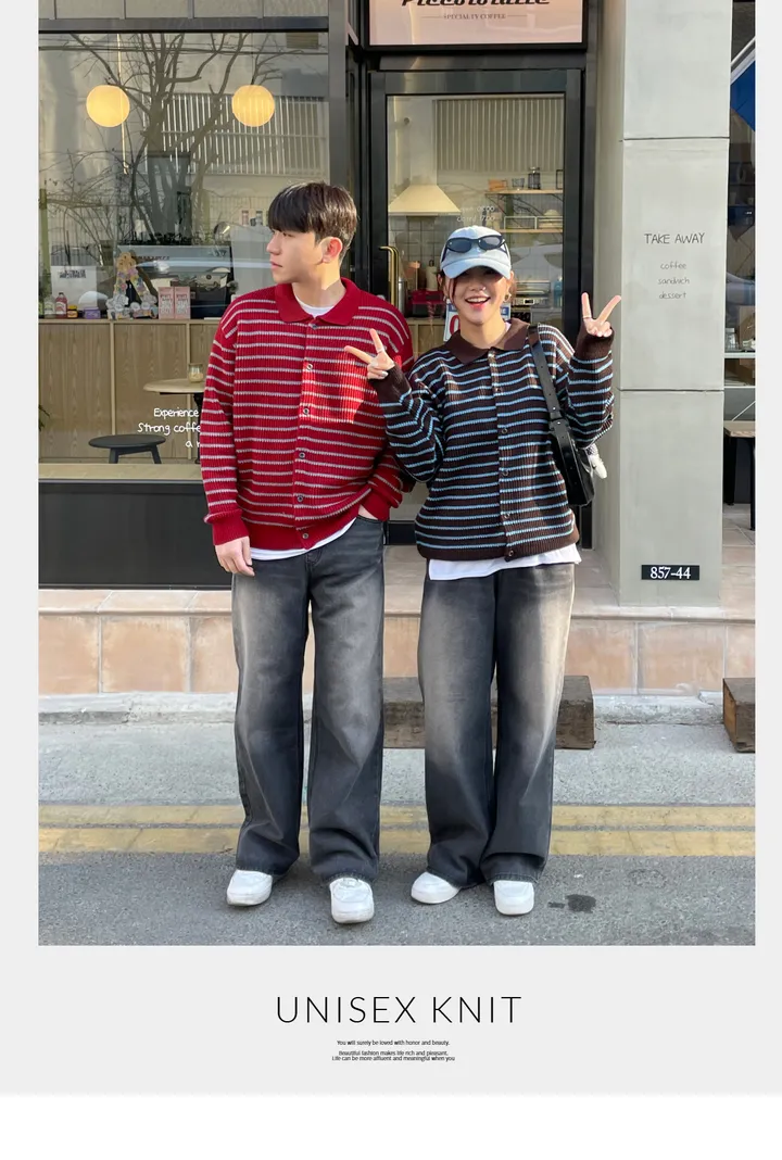 [남녀공용/봄신상🌸] 단가라 버튼 카라 가디건 (5col) 상세 이미지 2