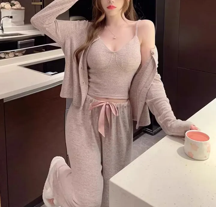 캡내장 포근 3피스 잠옷세트 사계절 잠옷- 2color 상세 이미지 7