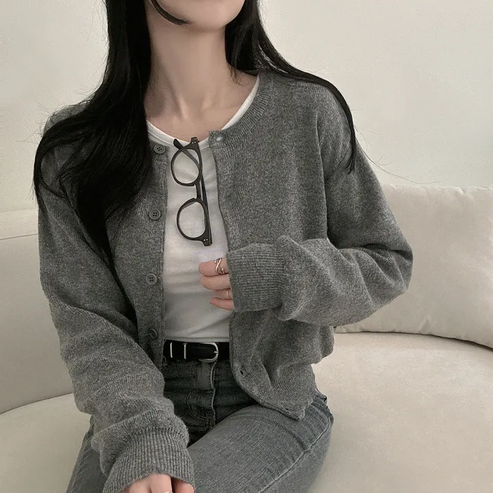 봄필수템 [브이넥/라운드넥] 소장각 라운드 브이넥 기본핏 긴팔 가디건 상세 이미지 43
