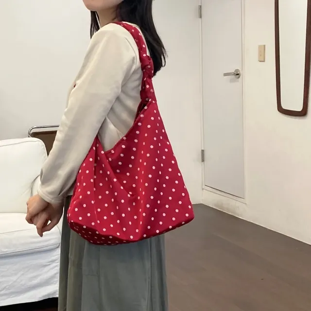 빈티지 도트 매듭 에코백 | 코지 가방 심플 빈티지백 보부상백 숄더백 대학생 캠퍼스룩 상세 이미지 22