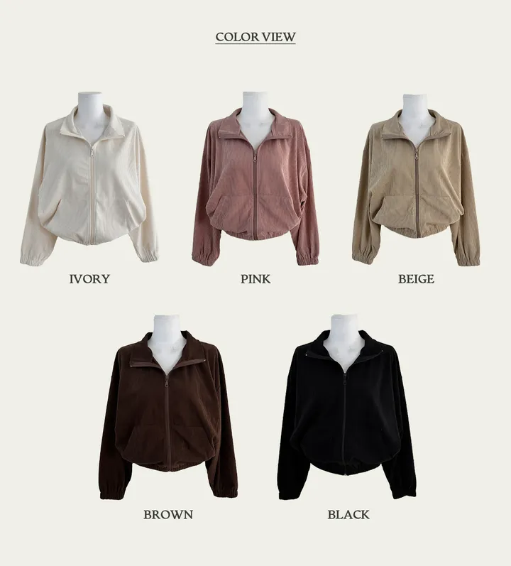 감성100% [최저/Y2K] 카라멜 코듀로이 반집업 - 5color 상세 이미지 2