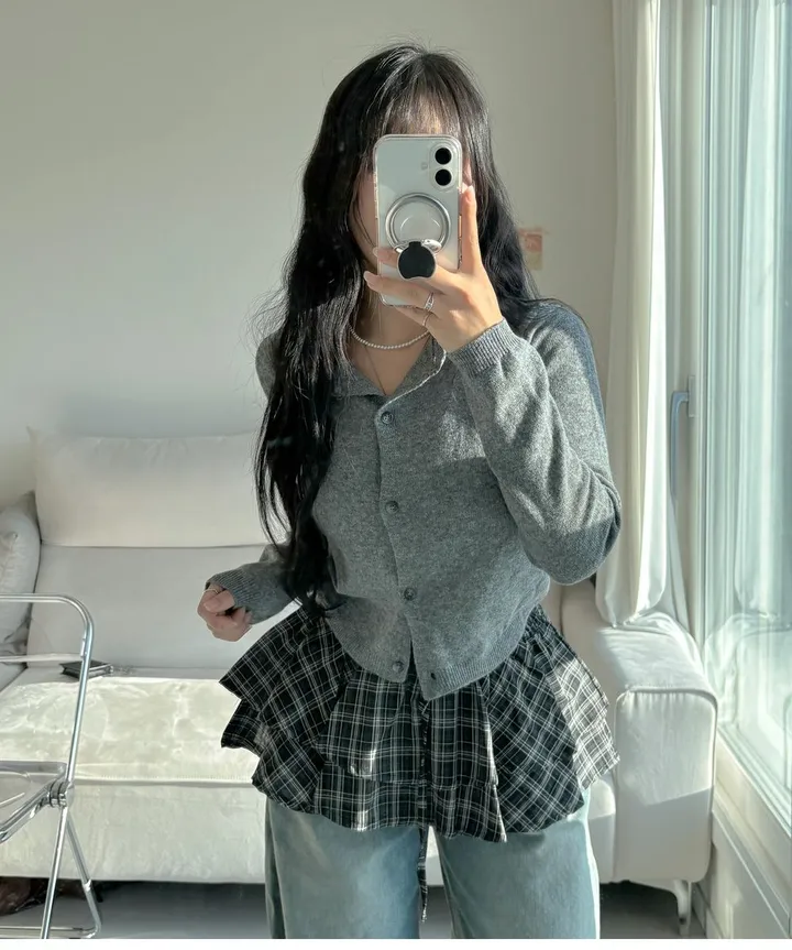 [너무 예뻐요../색감보장] 젤라또 레이어드 캐시미어 라운드 크롭 단추 니트 가디건 (9 col) 봄가디건 기본텝 상세 이미지 169