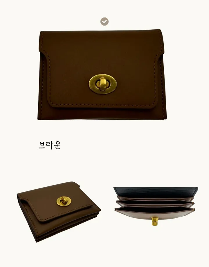 (당일배송/퀄리티보장)금장버튼 카드지갑 반지갑 상세 이미지 7
