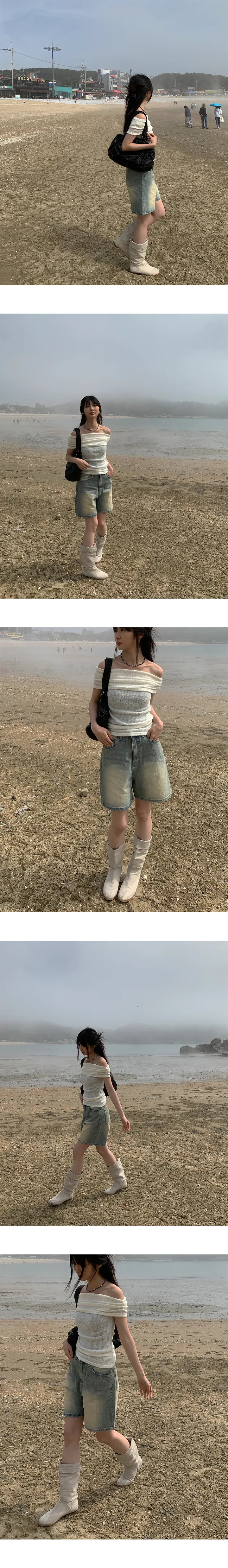 [특가세일🖤]옐로우틴 워싱 숏 데님 팬츠 상세 이미지 7