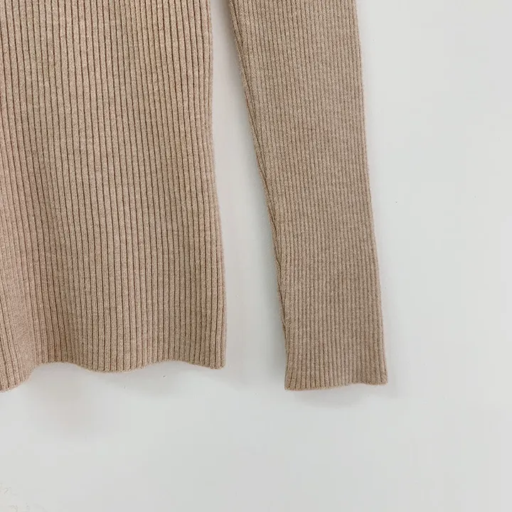 💕1+1할인/후기극찬💕캐시미어급 부드러움 겨울 골지 반폴라 니트 상세 이미지 17