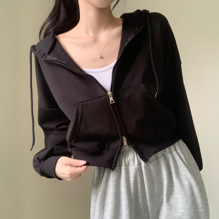 [아방귀염핏💕/투웨이] 로멜 크롭 루즈핏 벌룬 김팔 투웨이 후드 집업 상세 이미지 19