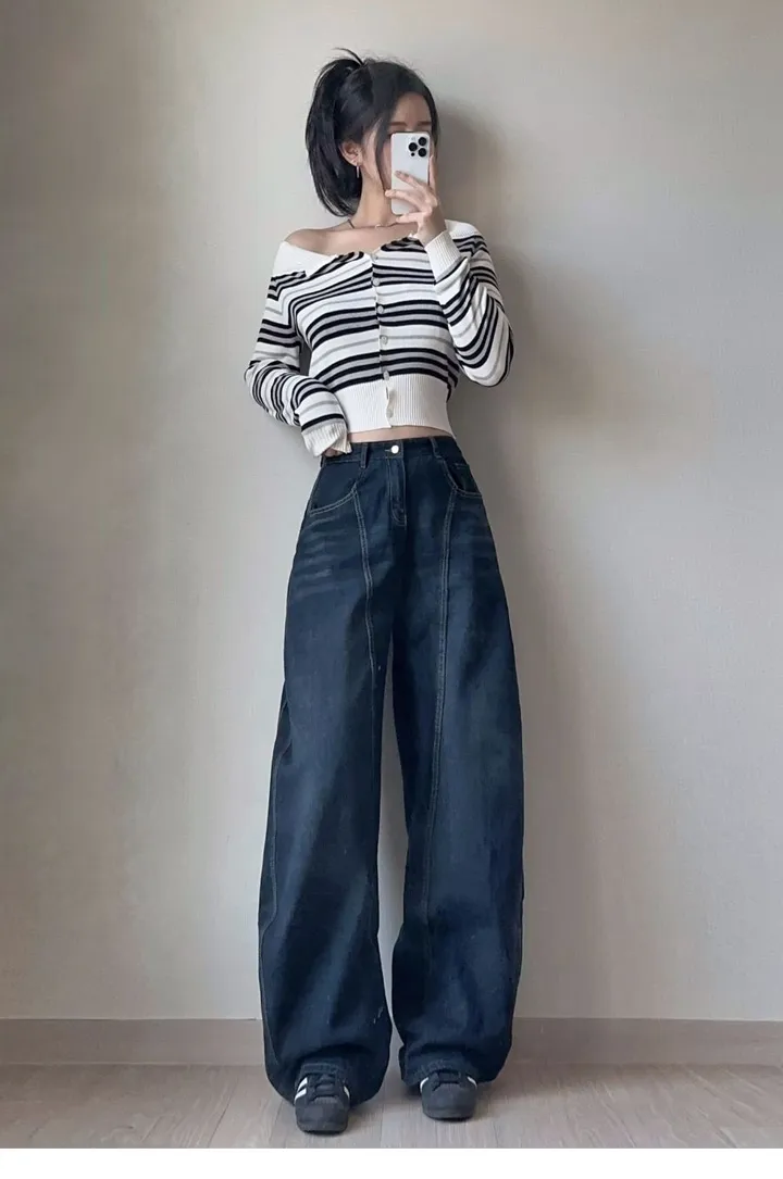 단가라츄잇(가디건,오프숄더,단가라,스트라이프,봄신상,캐주얼,유니크,섹시) 상세 이미지 3