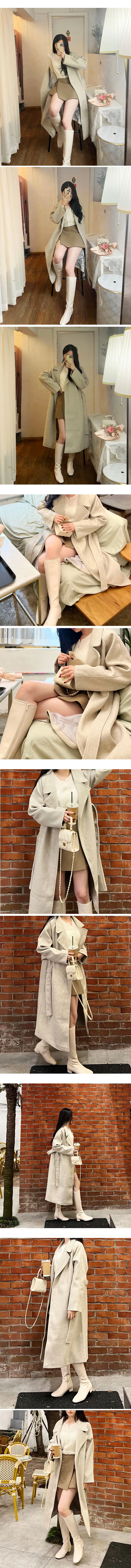 [고퀄/울] 롱코트 겨울코트 벨트코트 4color (코트 루즈핏 스트랩 허리끈) 상세 이미지 3