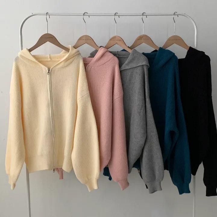 [후기보장✨/폭닥소재] 포근핏, 왕루즈핏 투웨이 니트 후드집업,점퍼 - 5color 상세 이미지 34
