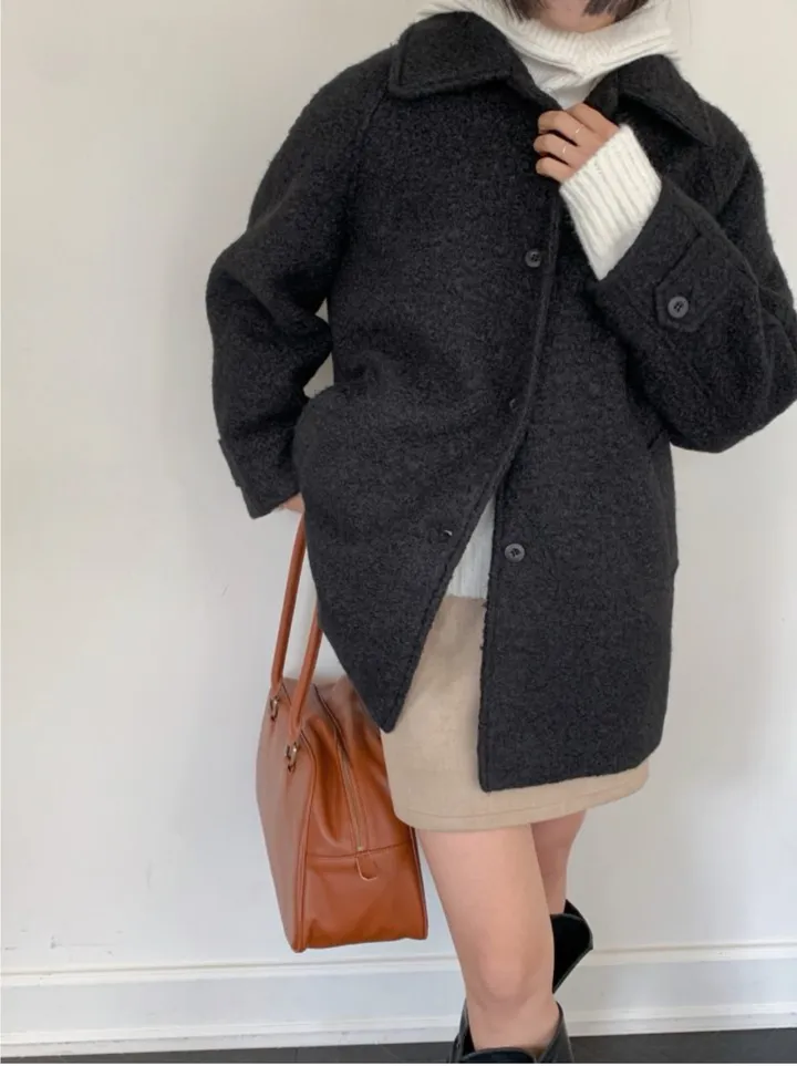 [울코트/울40%/누빔] 코지 부클코트 하프코트 코트 (3colors) 상세 이미지 62