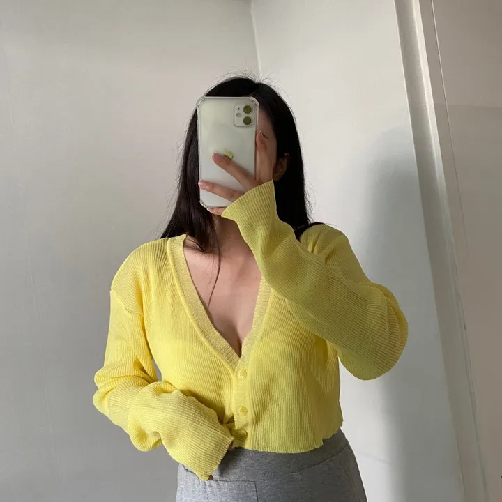 [핏보장!! 주문폭주!] 코즈캣 썸머 크롭 숏 가디건 얇은가디건 / 옐로우 연보라 라벤더 레몬 상세 이미지 6