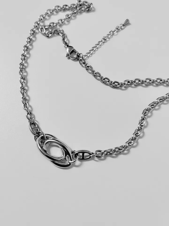 💥주문폭주! [🐈‍⬛당일발송] 더블 엘립스 목걸이 |  DOUBLE ELLIPSE NECKLACE 상세 이미지 4