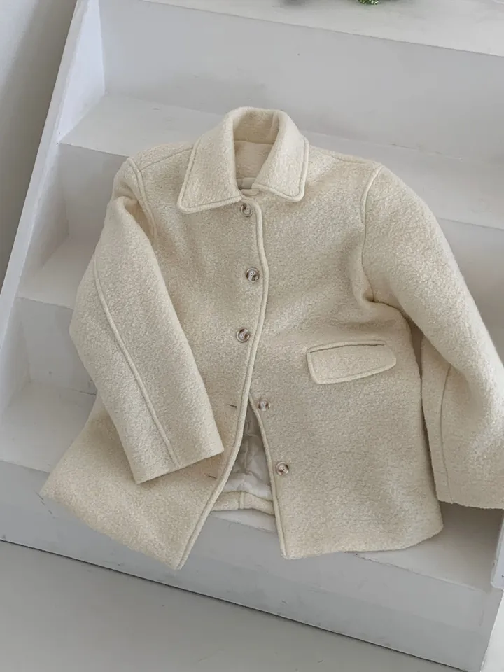 [주문폭주🔥][겨울신상⛄] 메리 부클 카라 하프 코트(2color) / 하객룩 하프코트 코트 숏코트 아우터 상세 이미지 1