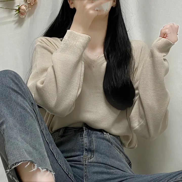 [1000장돌파💛/니트맛집/] V넥 베이직 기본 니트 10color 상세 이미지 18