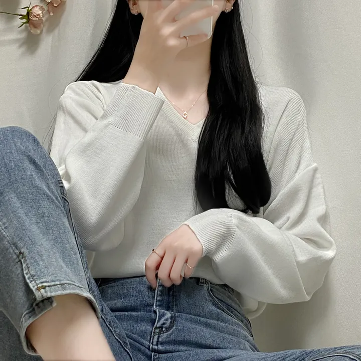 [1000장돌파💛/니트맛집/] V넥 베이직 기본 니트 10color 상세 이미지 11