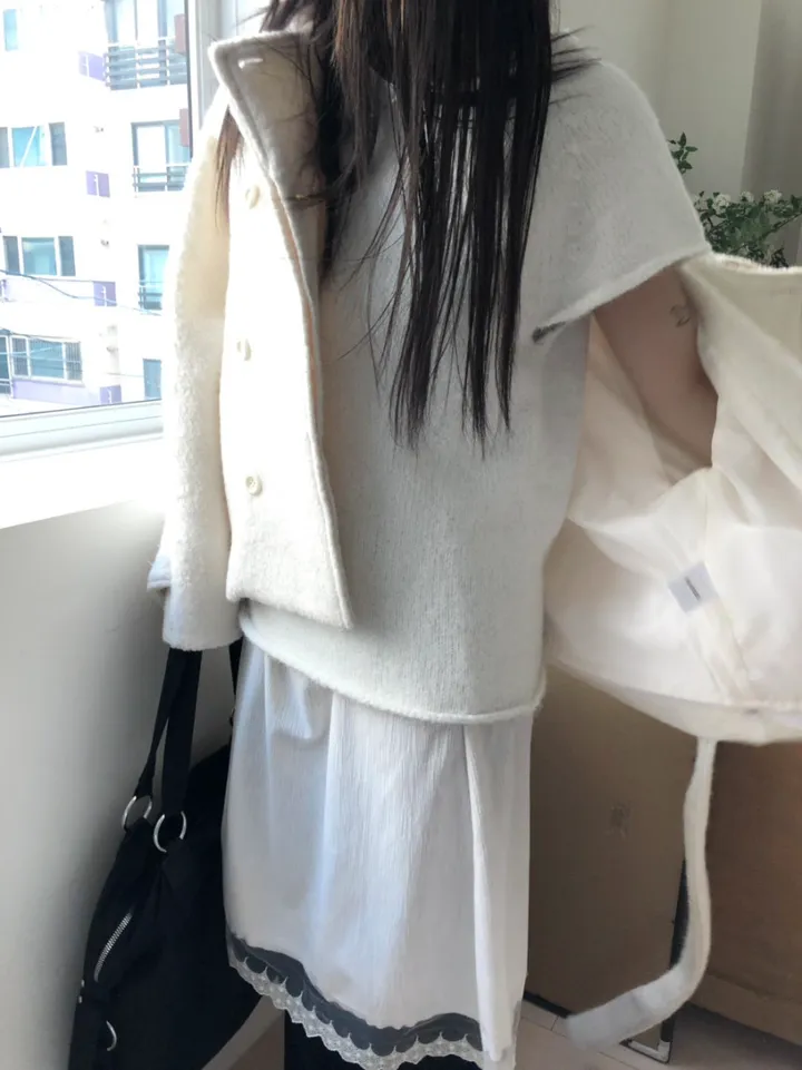 *아이당일*하이넥 더블 숏코트(2color) 상세 이미지 9